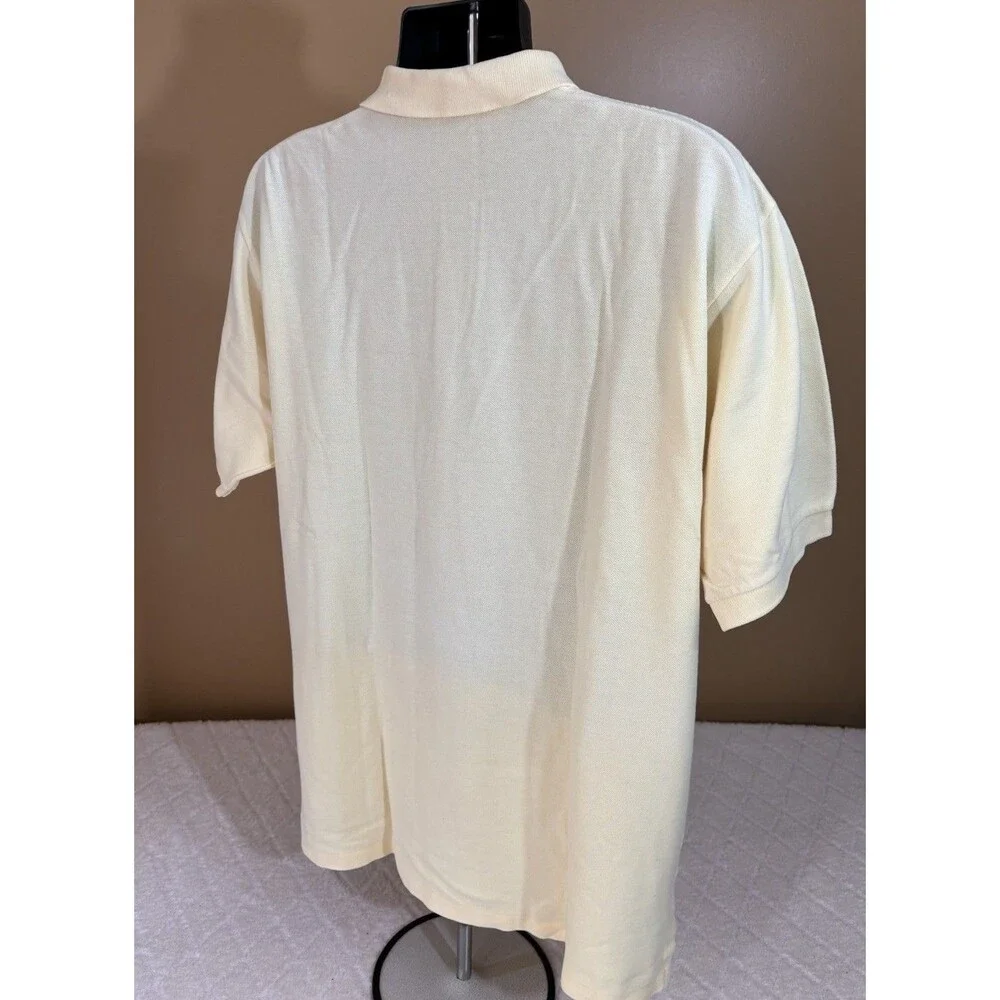 Vintage Ralph Lauren Embroidered Polo Shirt Light Yellow Mens Size Large